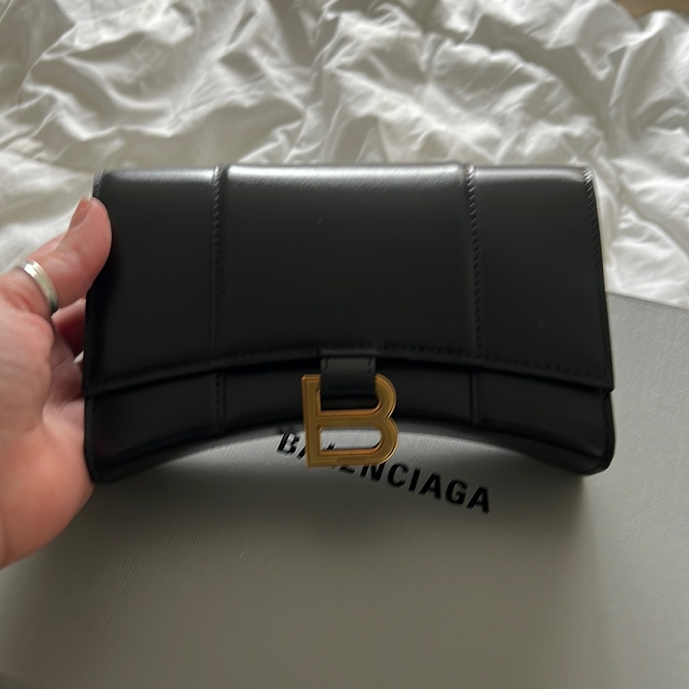 Balenciaga Hour Glass Wallet on Chain